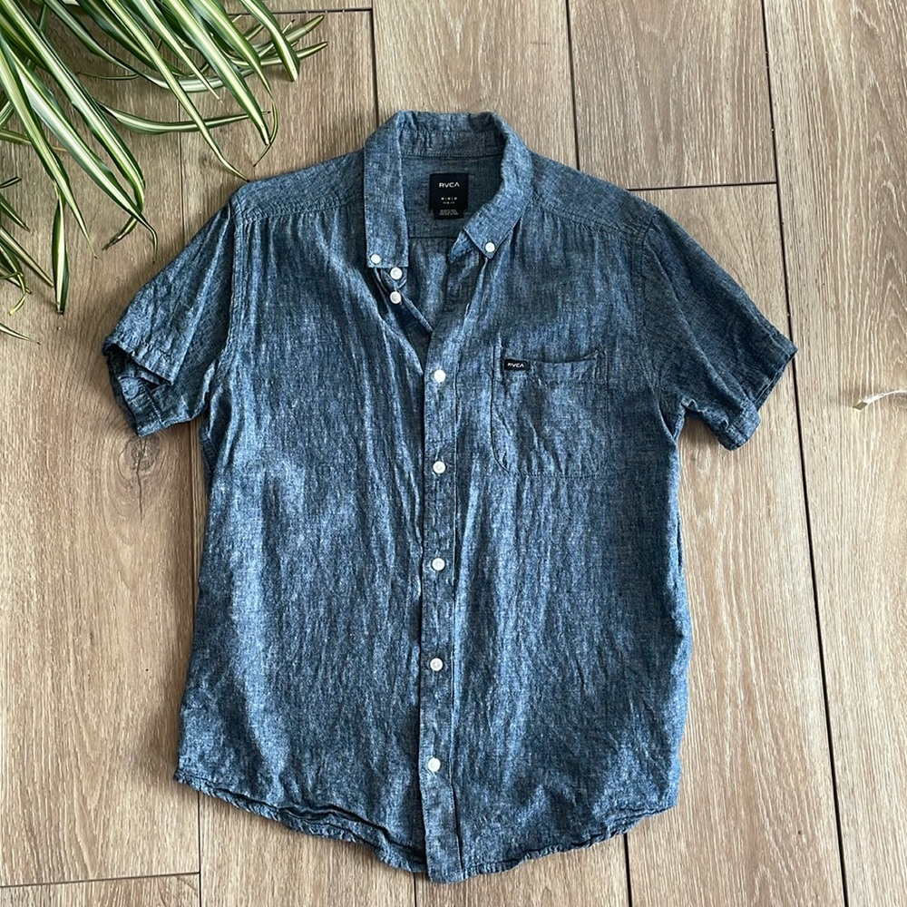 Rvca Blue Button Down - image 1